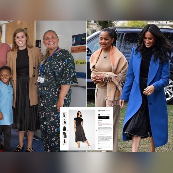 Misha Nonoo Black Pleated 'Saturday' Pleated Skirt Midi Meghan Markle Size S NWT - Picture 2 of 12